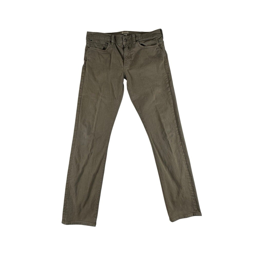 J.Crew 484 Slim Fit Pants Mens 34x32 Brown Stretch Garment-Dyed 5-Pocket AZ963